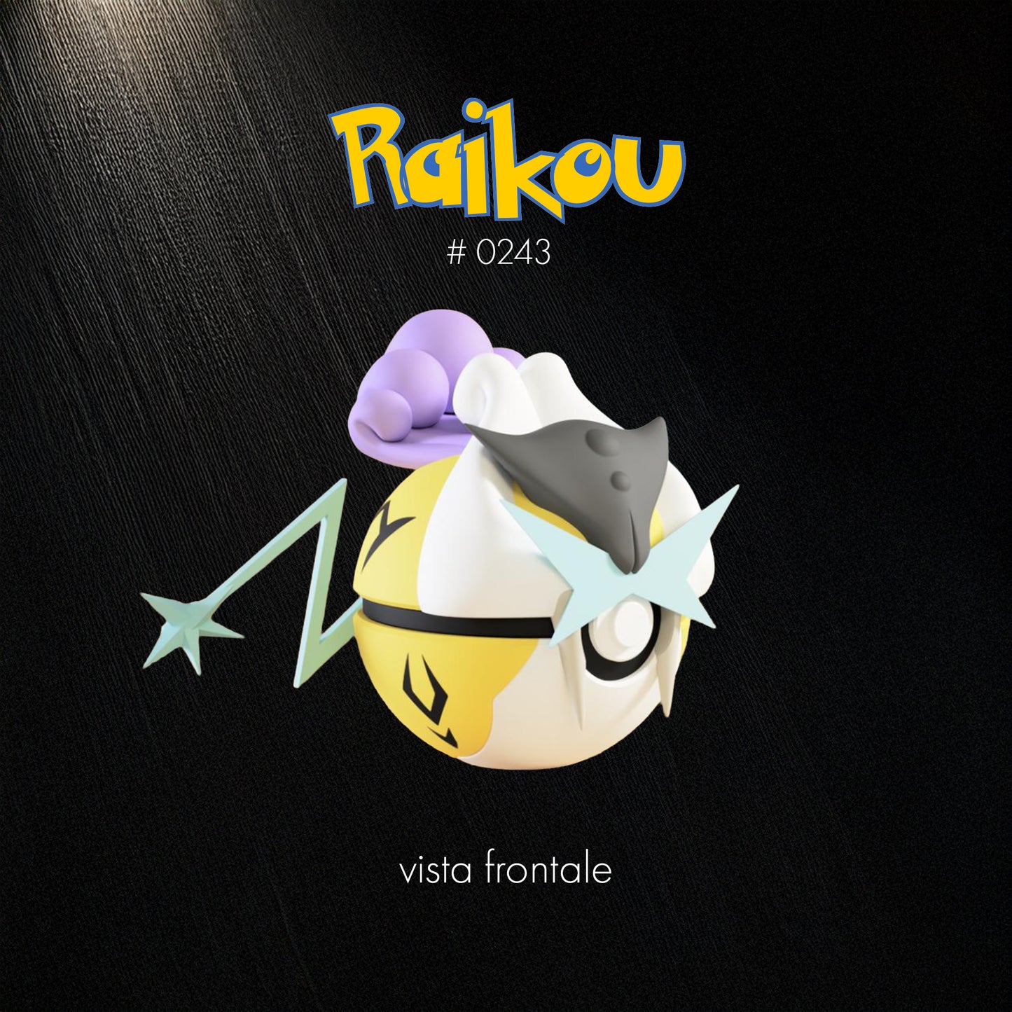 Pokéball Raikou – Stampa 3D Artigianale | GraphiVerse Hub