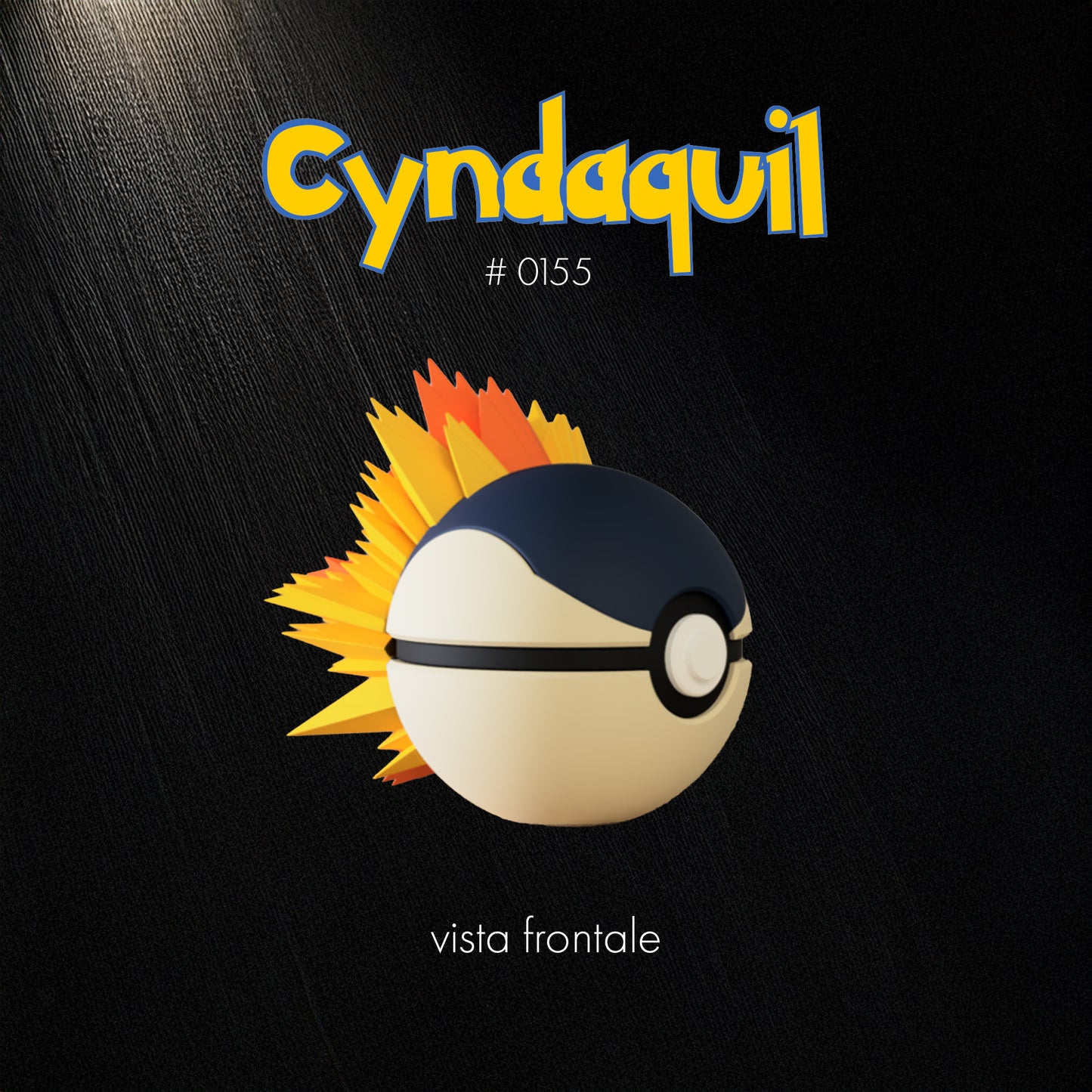 Pokéball Cyndaquil – Stampa 3D Artigianale | GraphiVerse Hub