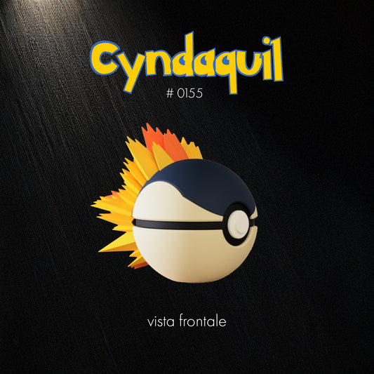 Pokéball Cyndaquil – Stampa 3D Artigianale | GraphiVerse Hub