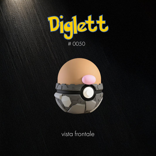 Pokéball Diglett – Stampa 3D Artigianale | GraphiVerse Hub