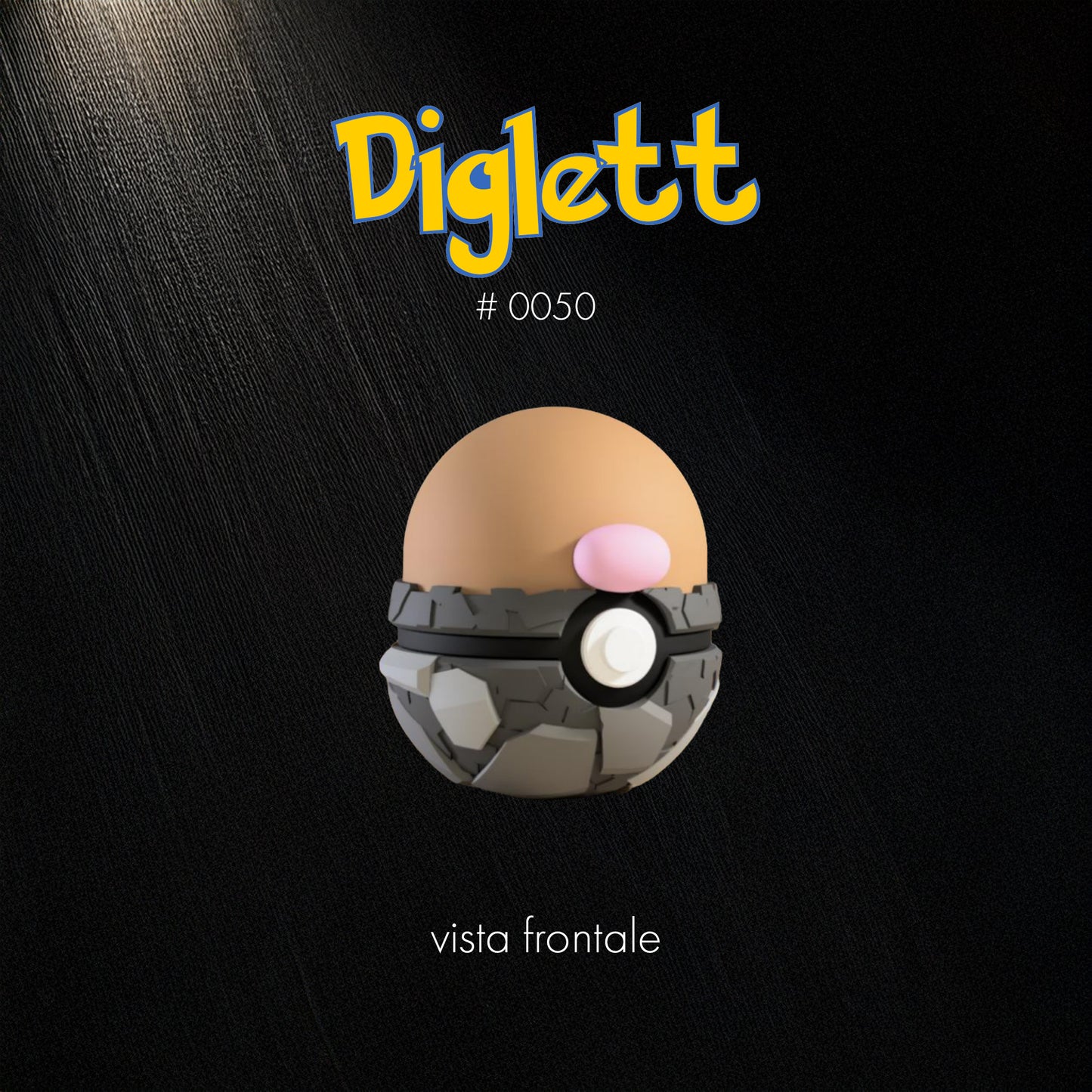 Pokéball Diglett – Stampa 3D Artigianale | GraphiVerse Hub