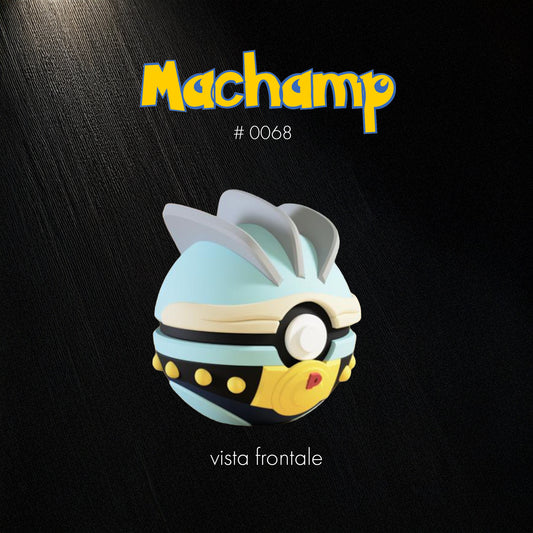Pokéball Machamp – Stampa 3D Artigianale | GraphiVerse Hub